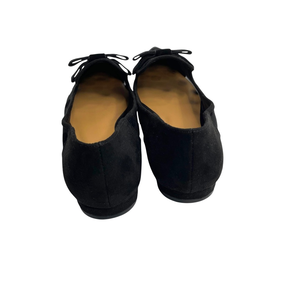 J. Crew Mesh Polka Dot Black Flats Loafers Size 8 velvet bow Pointed Coquette - Picture 7 of 8